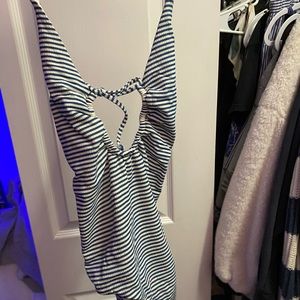 Navy and White Stripped One Piece